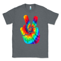 Charcoal Heather cool peace hand tie dye t shirt for boys and girls Classic Tee - artisFamous