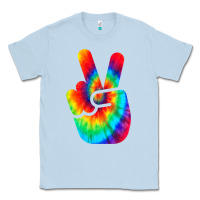 Dusty Blue cool peace hand tie dye t shirt for boys and girls Classic Tee - artisFamous