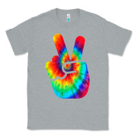 Heather Grey cool peace hand tie dye t shirt for boys and girls Classic Tee - artisFamous
