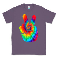 Lavender cool peace hand tie dye t shirt for boys and girls Classic Tee - artisFamous