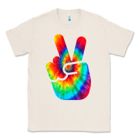 Natural cool peace hand tie dye t shirt for boys and girls Classic Tee - artisFamous