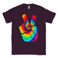 Plum cool peace hand tie dye t shirt for boys and girls Classic Tee - artisFamous