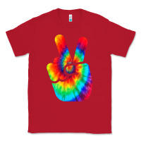 Red cool peace hand tie dye t shirt for boys and girls Classic Tee - artisFamous