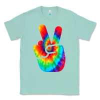 Seafoam cool peace hand tie dye t shirt for boys and girls Classic Tee - artisFamous
