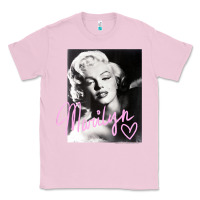Bubblegum Pink monroe black and white pink handwriting t shirt Classic Tee - artisFamous