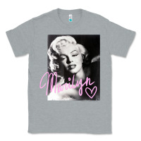 Heather Grey monroe black and white pink handwriting t shirt Classic Tee - artisFamous