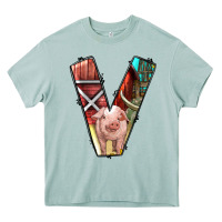 Arona farm life alphabet lowercase letters v Heavy Core Tee - BundleAndBundleShop
