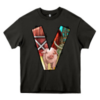 Asphalt farm life alphabet lowercase letters v Heavy Core Tee - BundleAndBundleShop