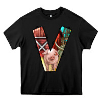 Black farm life alphabet lowercase letters v Heavy Core Tee - BundleAndBundleShop