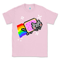 Bubblegum Pink nyan cat t shirt Classic Tee - artisFamous