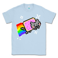 Dusty Blue nyan cat t shirt Classic Tee - artisFamous