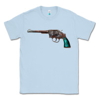 Dusty Blue Revolver Handgun Classic Tee - artisFamous