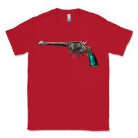 Red Revolver Handgun Classic Tee - artisFamous