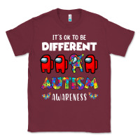 Burgundy a.mong us it's o.kay to be different autism awareness t shirt Classic Tee - artisFamous