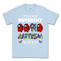 Dusty Blue a.mong us it's o.kay to be different autism awareness t shirt Classic Tee - artisFamous