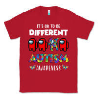 Red a.mong us it's o.kay to be different autism awareness t shirt Classic Tee - artisFamous