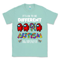 Seafoam a.mong us it's o.kay to be different autism awareness t shirt Classic Tee - artisFamous