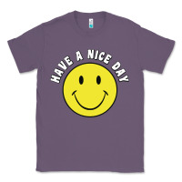 Lavender retro   have a nice day   smile happy face Classic Tee - artisFamous