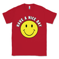 Red retro   have a nice day   smile happy face Classic Tee - artisFamous