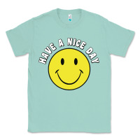 Seafoam retro   have a nice day   smile happy face Classic Tee - artisFamous
