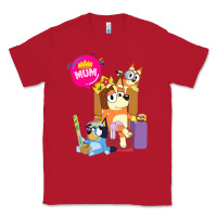 Red bluey mom dad funny queen for family lover t shirt Classic Tee - artisFamous