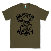 Army Green Skull I like It Heovy Halestorm Classic Tee - artisFamous