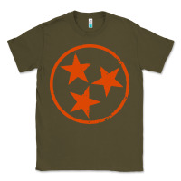 Army Green tennessee flag vintage grunge distressed graphic Classic Tee - artisFamous