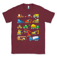 Burgundy construction excavator shirt for boys girls men and women t shirt Classic Tee - artisFamous