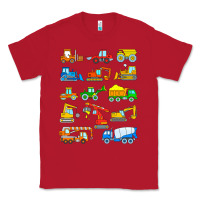 Red construction excavator shirt for boys girls men and women t shirt Classic Tee - artisFamous