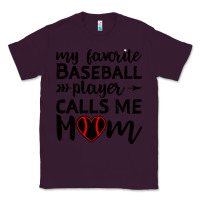 Plum womens my favorite baseball player calls me mom Classic Tee - artisFamous