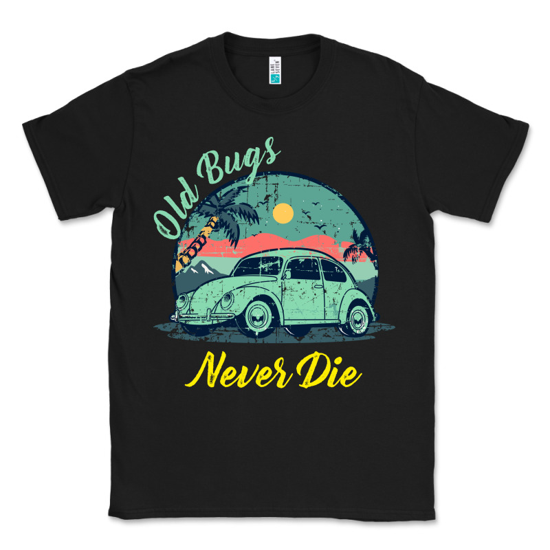 Vintage Funny Beetle Bug Distressed Classic Cars Old Bugs Never Die Classic Tee by artisFamous | Teevron