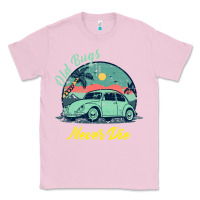 Bubblegum Pink Vintage Funny Beetle Bug Distressed Classic Cars Old Bugs Never Die Classic Tee - artisFamous