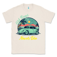 Natural Vintage Funny Beetle Bug Distressed Classic Cars Old Bugs Never Die Classic Tee - artisFamous