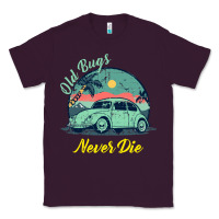 Plum Vintage Funny Beetle Bug Distressed Classic Cars Old Bugs Never Die Classic Tee - artisFamous