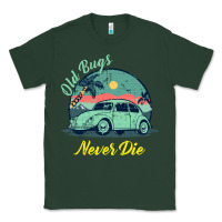 Sports Green Vintage Funny Beetle Bug Distressed Classic Cars Old Bugs Never Die Classic Tee - artisFamous