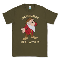 Army Green snow white i'm grumpy deal with it portrait t shirt Classic Tee - artisFamous