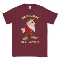 Burgundy snow white i'm grumpy deal with it portrait t shirt Classic Tee - artisFamous