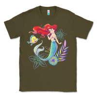 Army Green the little mermaid ari  and flounder sea t shirt Classic Tee - artisFamous