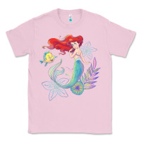 Bubblegum Pink the little mermaid ari  and flounder sea t shirt Classic Tee - artisFamous