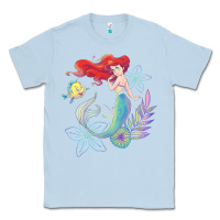 Dusty Blue the little mermaid ari  and flounder sea t shirt Classic Tee - artisFamous