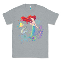 Heather Grey the little mermaid ari  and flounder sea t shirt Classic Tee - artisFamous