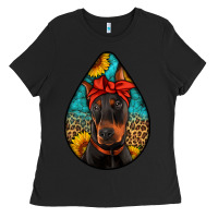 Black doberman Ladies Tee - Artiststas