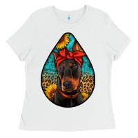 White doberman Ladies Tee - Artiststas