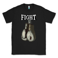 Black boxing vintage fight gloves Classic Tee - artisFamous