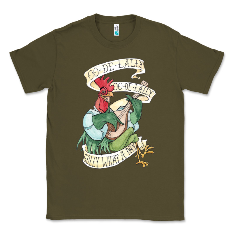 Alan A Dale Rooster  Oo De Lally Golly What A Day Tattoo Watercolor Pa Classic Tee by artisFamous | Teevron