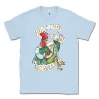 Dusty Blue alan a dale rooster  oo de lally golly what a day tattoo watercolor pa Classic Tee - artisFamous