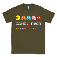 Army Green cool retro 80s pacman ghosts video games Classic Tee - artisFamous