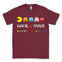 Burgundy cool retro 80s pacman ghosts video games Classic Tee - artisFamous