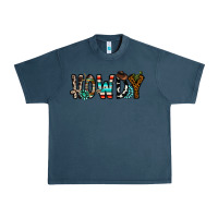 Midnight Navy howdy Urban Heavy Tee - CowhideDigitalArt