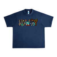 Navy howdy Urban Heavy Tee - CowhideDigitalArt